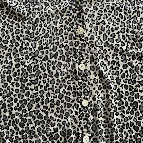 Liz Claiborne Women 90s Y2K Leopard Print Sweater Cardigan 100% Silk Size M - Picture 3 of 4